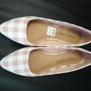 Christian Siriano Pointy toe flats Plaid - Blush